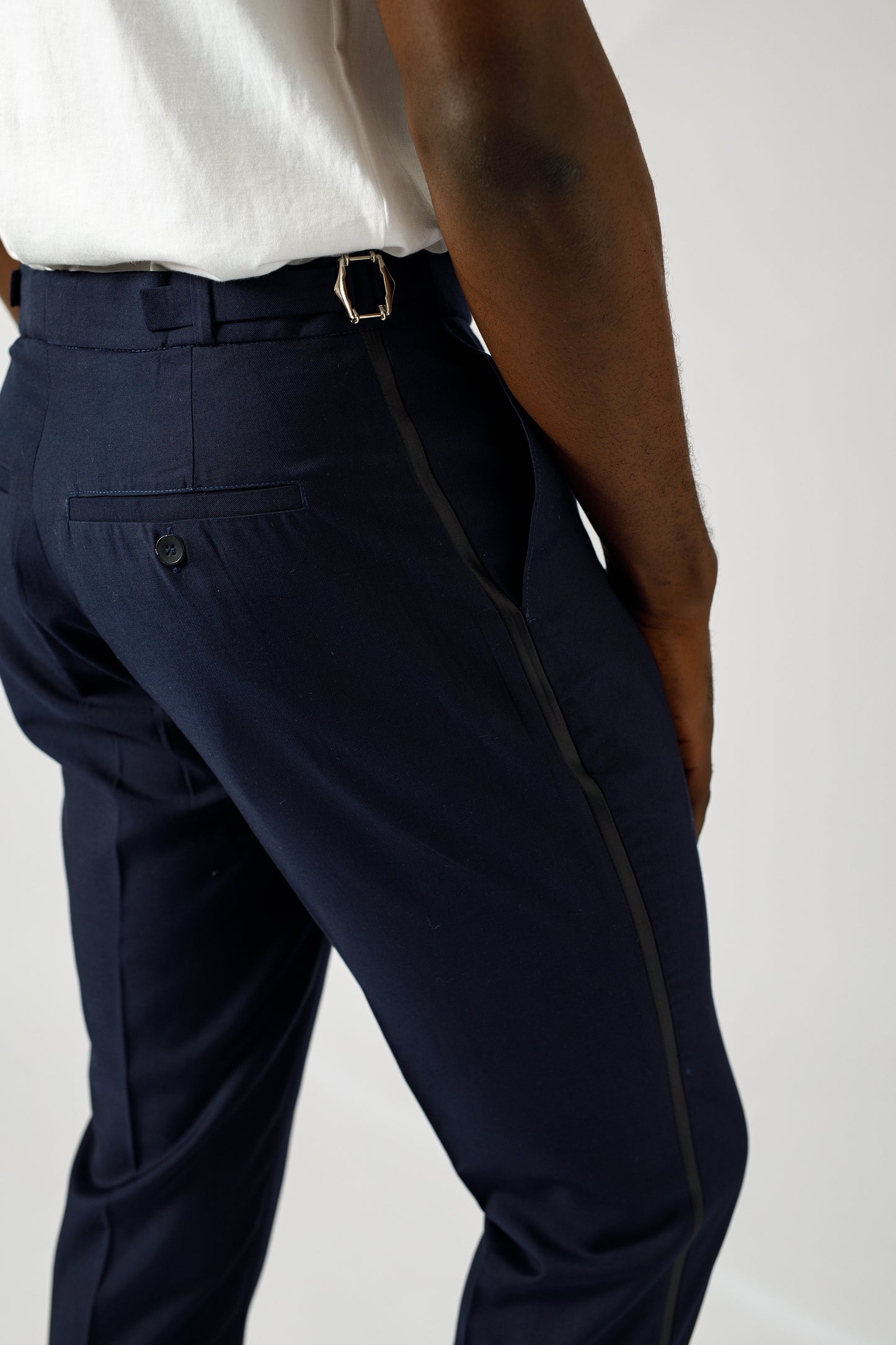 Navy blue tux pant