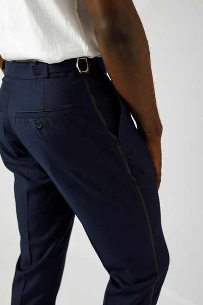 Navy blue tuxedo pant