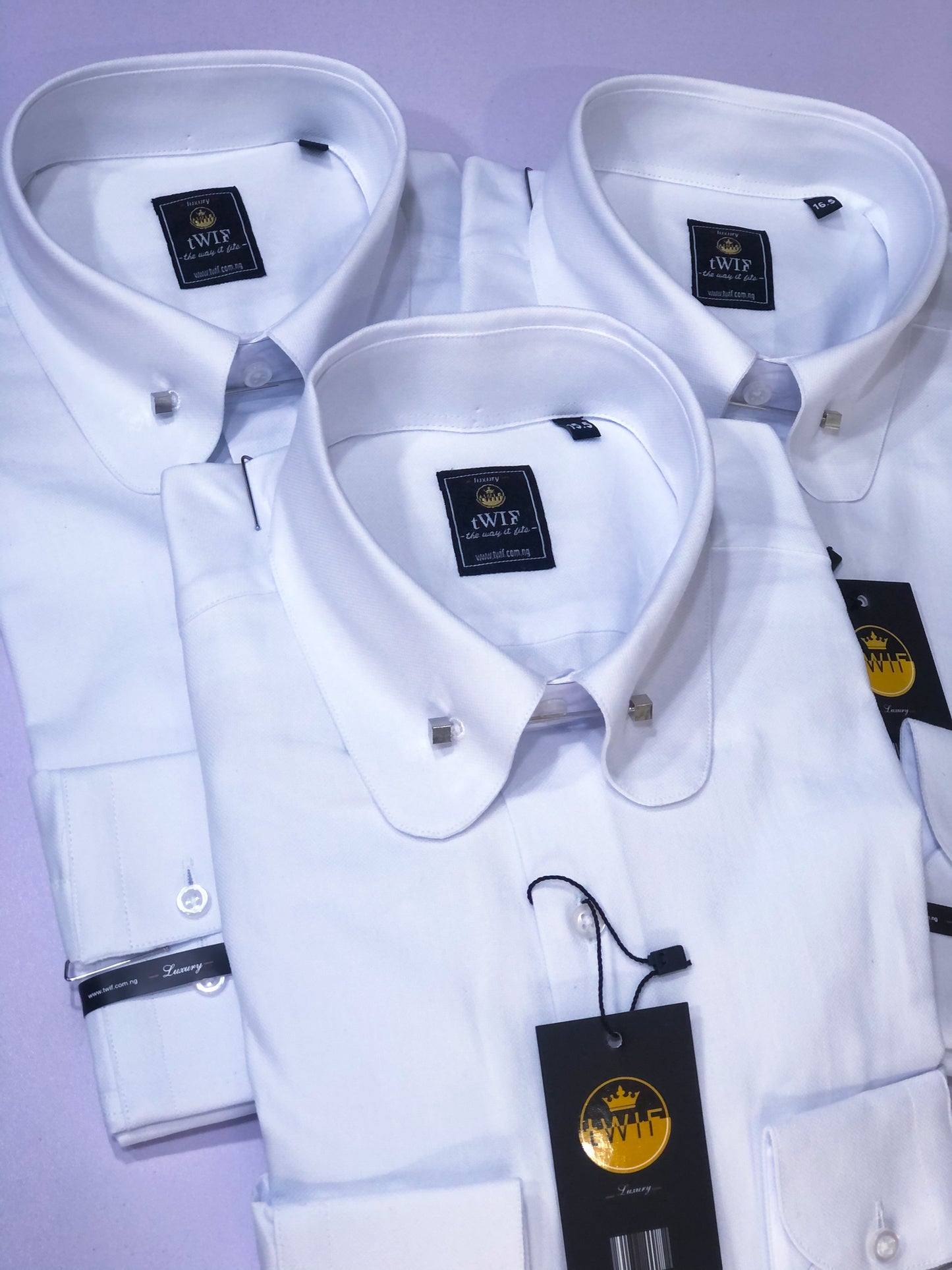 White Oxford classic club collar
