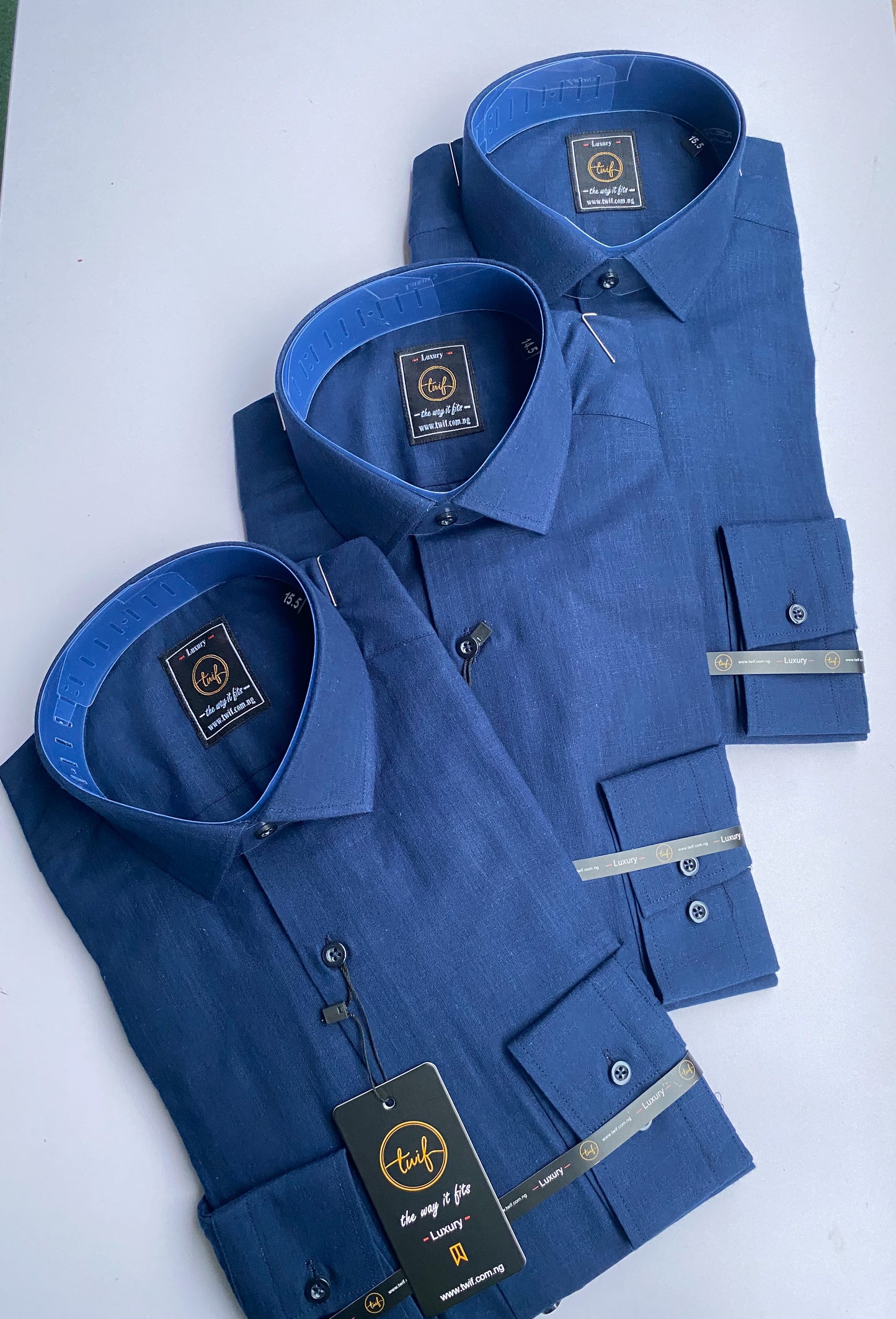 Navy blue linen shirt