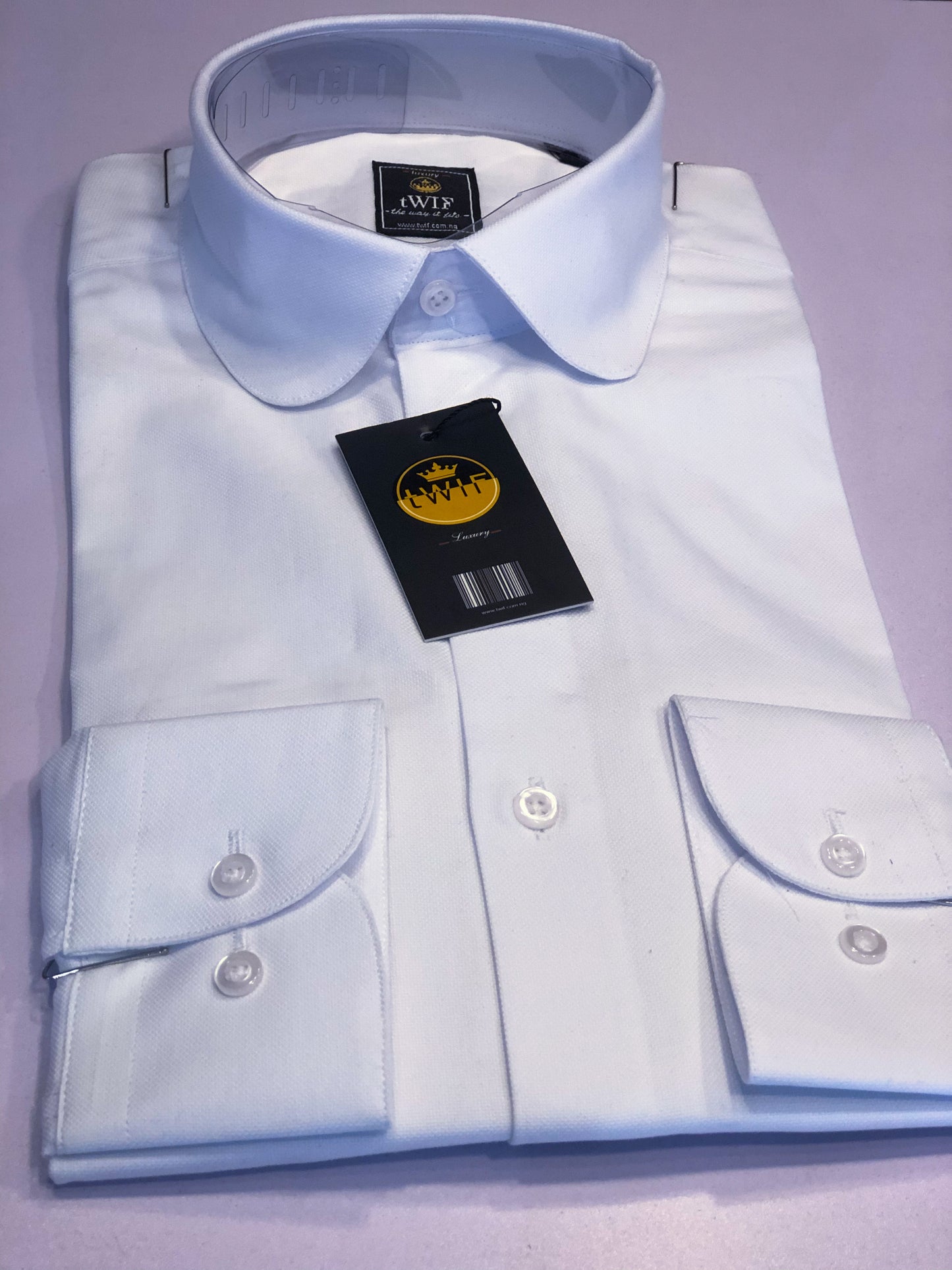 White Oxford club collar shirt