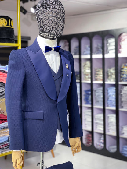 Navy blue Jaquard tuxedo